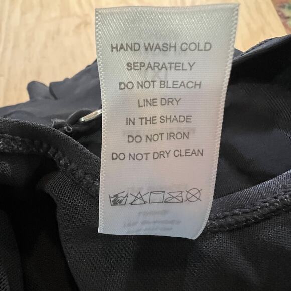 Black V Neck Ruched One Piece Swimsuit Skirted Tummy Control Swimwear Womens 4X - Picture 10 of 10